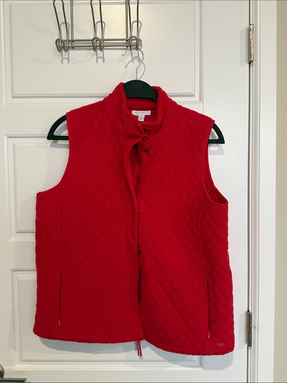 Charter Club Red Quilted Sleeveless Vest